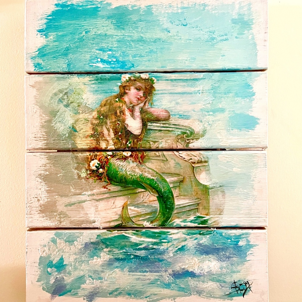 Handpainted Resting Mermaid Painting